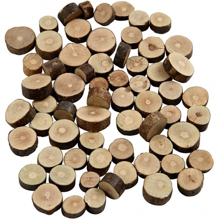 390x Kleine houten schijfjes 230 gram 10 x 15 mm