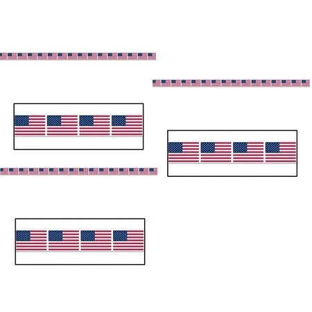 3x Amerikaanse vlag markeerlint 6 meter