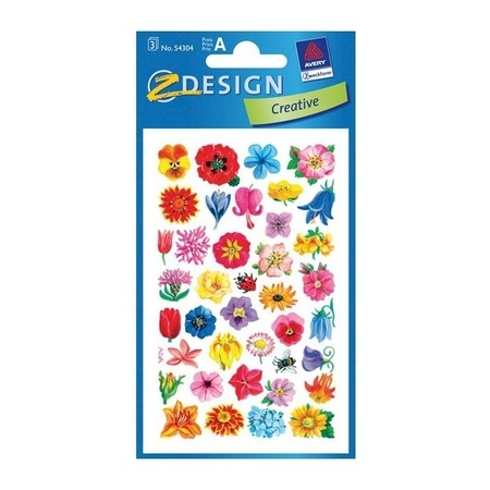 3x Flower stickers 2 sheets