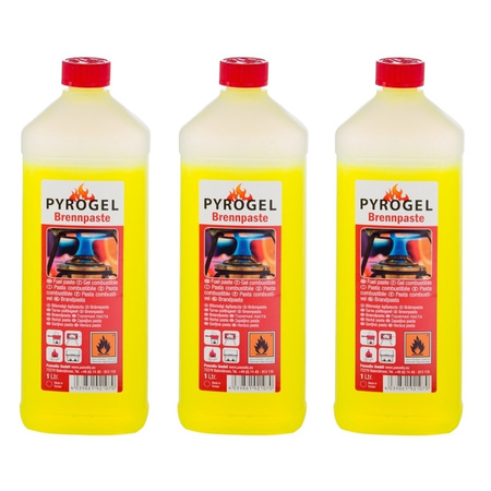 3x Fuel paste / gel bottle 1 liter