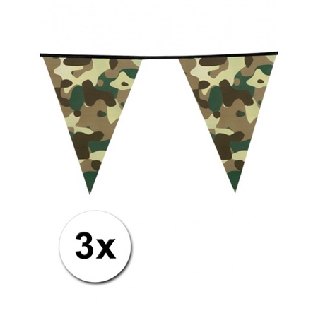 3x Camouflage bunting 6 meters