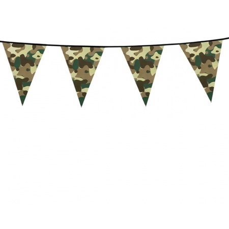 3x Camouflage vlaggenlijn 6 meter