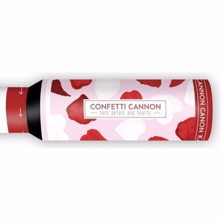 3x Confetti kanon hartjes en rozenblaadjes