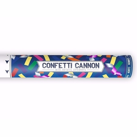 3x Confetti shooter metallic multi color mix 40 cm