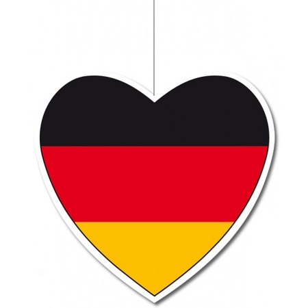 3x Decoratie harten vlag Duitsland 14 cm