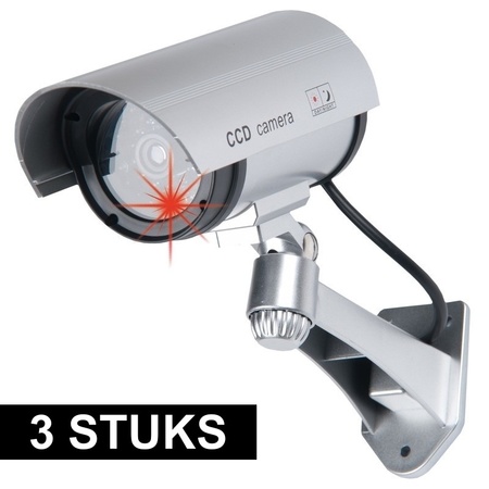 3x Dummy security dome camera with LED