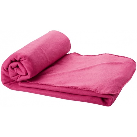 3x Fleece deken roze 150 x 120 cm