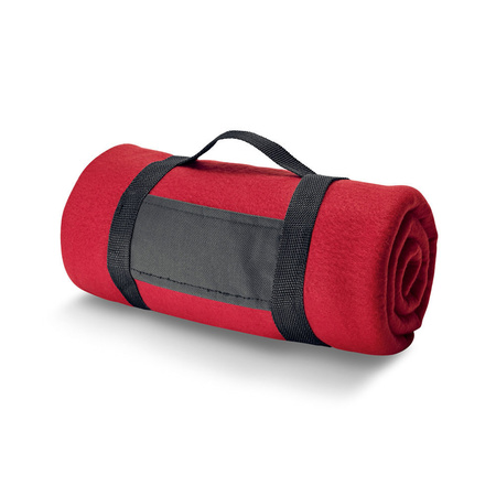 3x Fleece dekens/plaids rood met afneembaar handvat 150 x 120 cm
