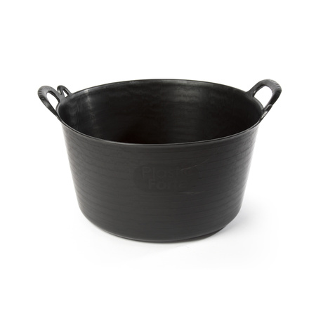3x Black flexible buckets/laundry baskets 26 liters