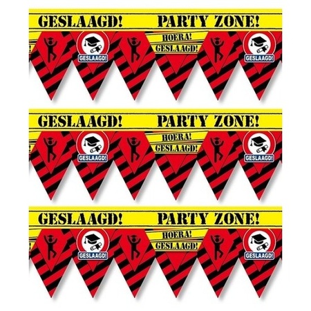 3x Graduate party tape/marker ribbons warning 12 m decoration
