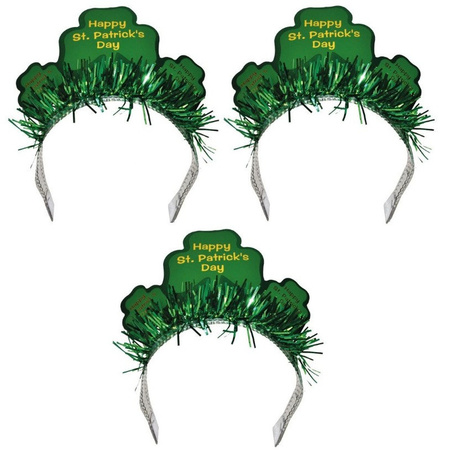 3x Green headband Happy St. Patricks day