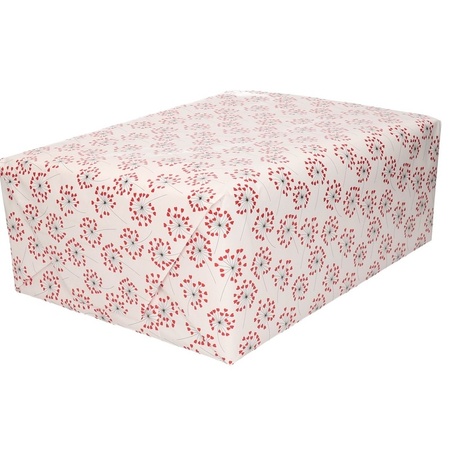 3x Wrapping paper heart print 70 x200 cm