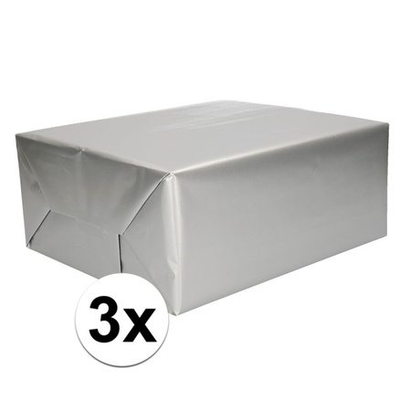 3x Wrapping paper silver  70 x 200 cm
