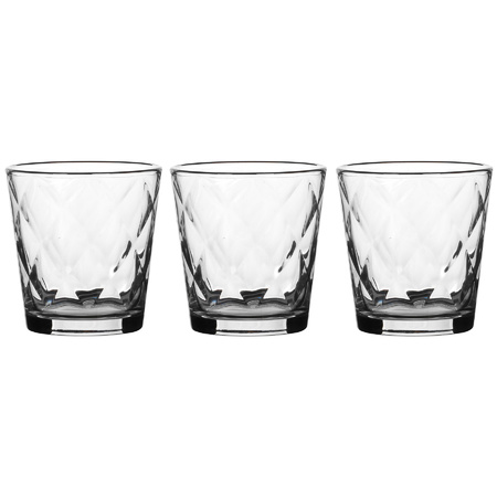 3x Kaleido water glasses 240 ml transparent