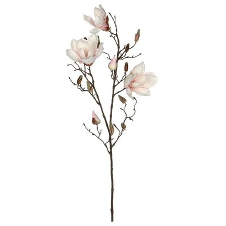 3x Licht roze Magnolia/beverboom kunsttak kunstplant 90 cm