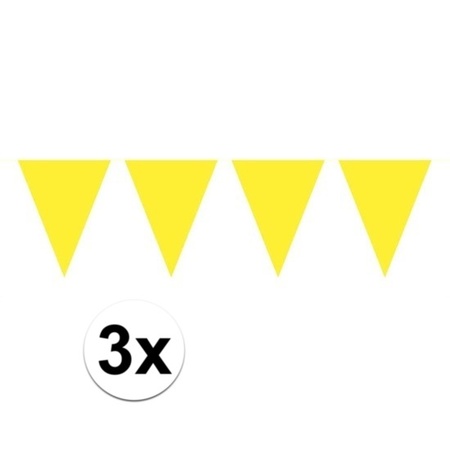 3x Mini bunting 2 yellow