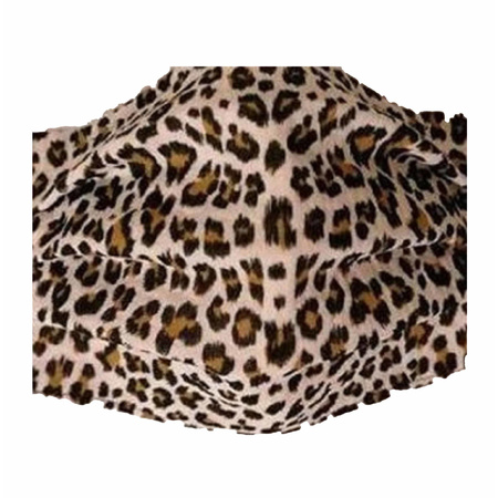 3x Mondkapjes met luipaard print van stof herbruikbaar