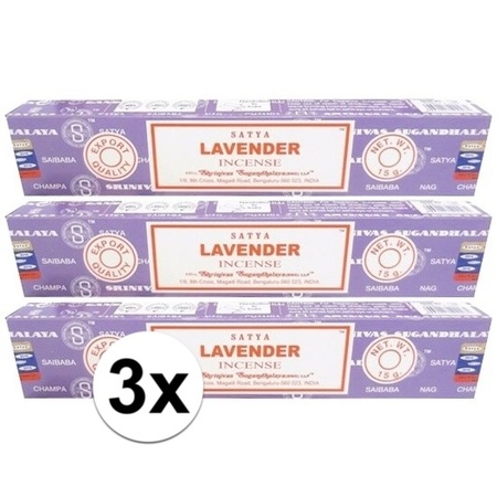 3x Nag Champa wierook Lavendel 15 gram