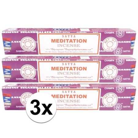 3x Nag Champa wierook Meditation 15 gram
