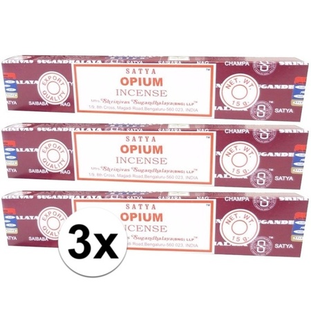 3x Nag Champa wierook Opium 15 gram