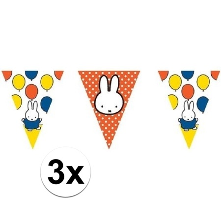 3x Miffy bunting 10 meters