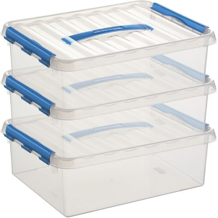 3x Storage boxes 10 liters 38 x 30 x 12 cm plastic