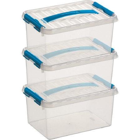 3x Storage boxes 6 liters 30 x 20 x 14 cm plastic