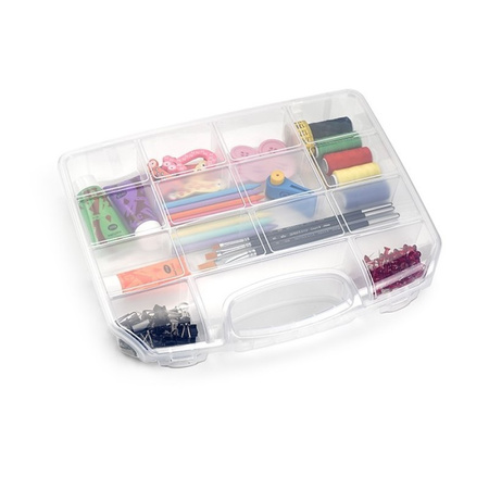 3x Storage case with 8-compartments transparent