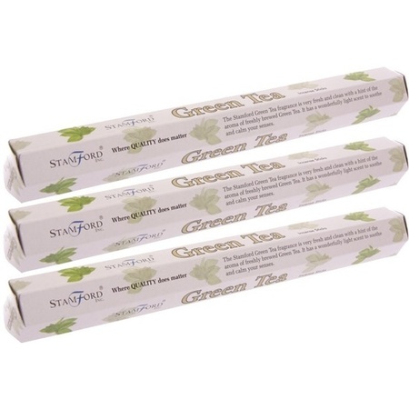 3x Package Stamford incense sticks green tea