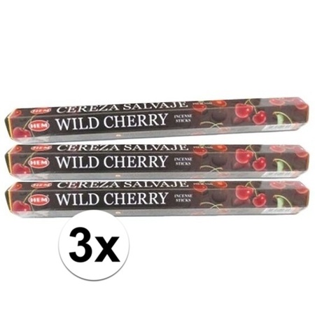 3x pakje wierook stokjes Wild cherry