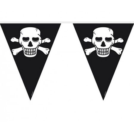 3x Piraten vlaggenlijn zwart