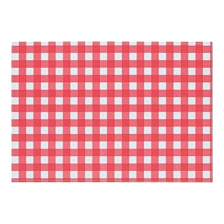 3x Placemat red/white checkered 43 x 30 cm