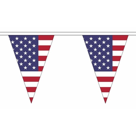 3x Polyester vlaggenlijn Amerika/USA 5 meter