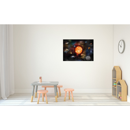 3x Posters van planeten in zonnestelsel / Melkweg voor op kinderkamer / school 84 x 59 cm