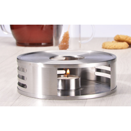 3x Rechaud food warmers stainless steel for teapots/pans