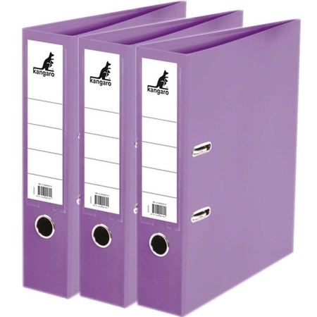 3x Ring binder folder purple 75 mm A4