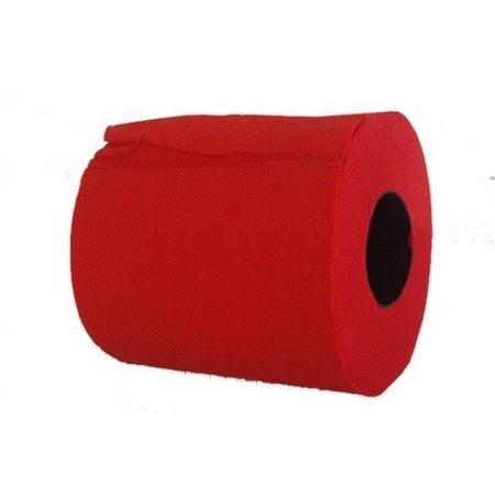3x Red toilet paper roll 140 sheets