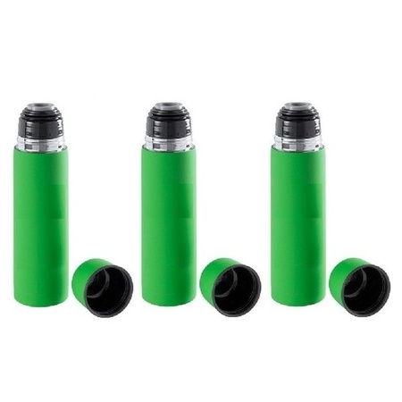 3x Vacuum flasks 500 ml green