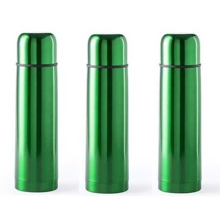 3x Vacuum flasks 500 ml green