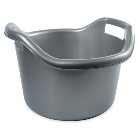 3x Cleaning buckets 14 liters dish wash bins silver 41 x 24 cm