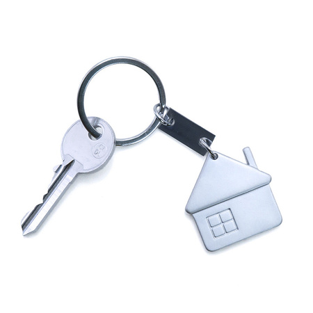 3x key rings with house 3,5 cm