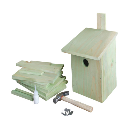 3x stuks doe-het-zelf houten vogelhuisjes/nestkasten 23 cm