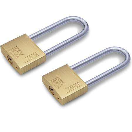 3x pcs padlock / padlocks with high shackle 3 x 5.8 cm
