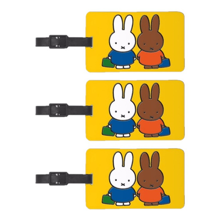 3x pieces suitcase tags Miffy 10,5 cm