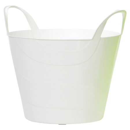 3x White flexible bucket/laundry basket 30 liters
