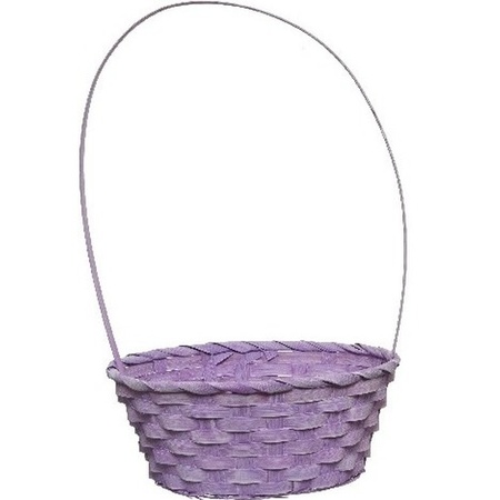 3x pieces easter eggs basket purple 38 cm wicker
