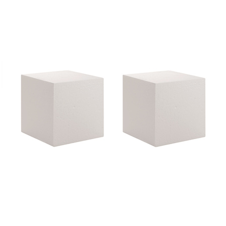 3x stuks piepschuim hobby knutselen vormen/figuren kubus 20 x 20 cm