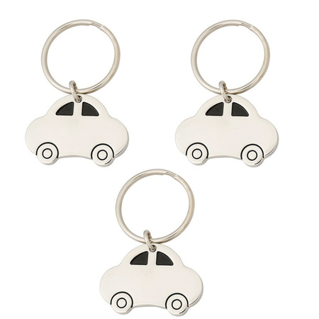 3x pieces keyrings with car 4,5 cm