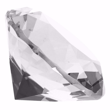 3x pieces transparent fake diamond 8 cm glass