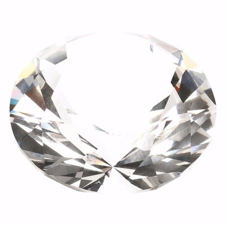 3x stuks transparante nep diamant 8 cm van glas